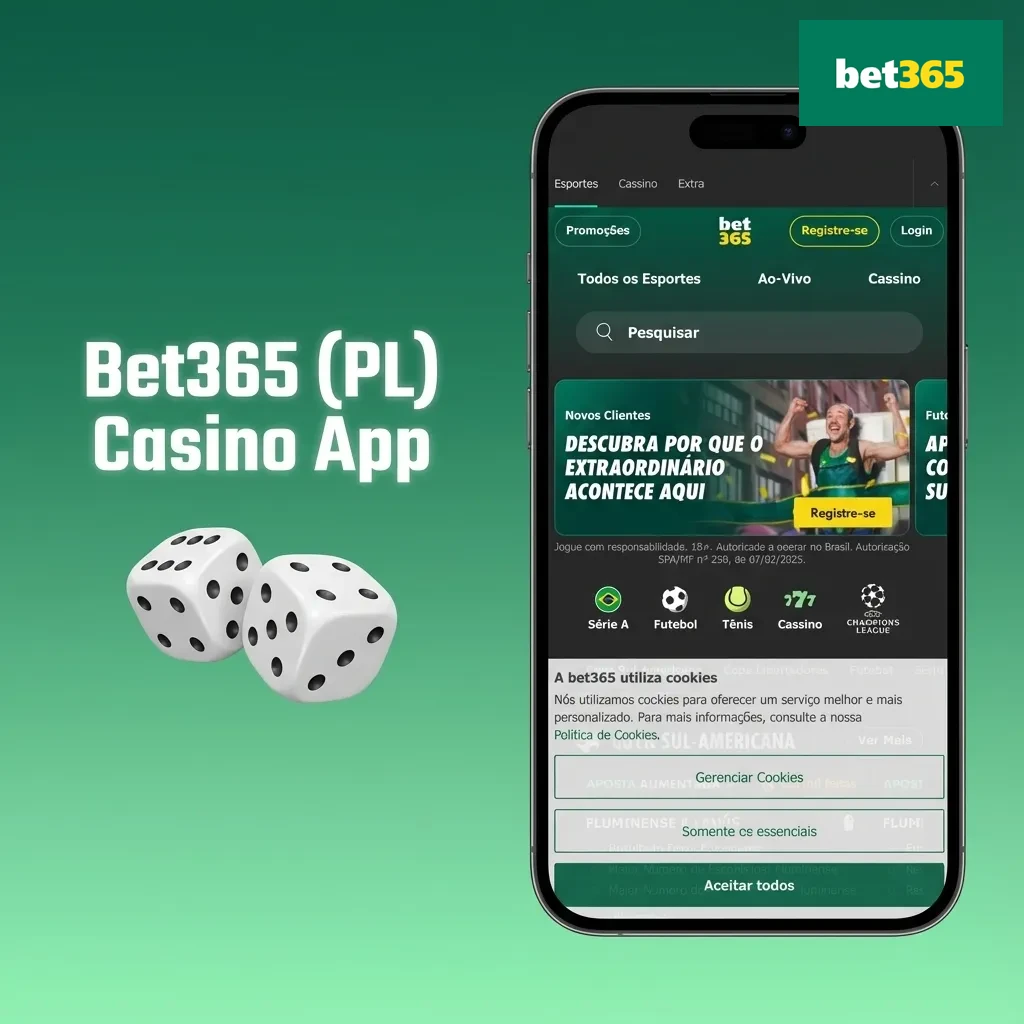 Bet365 PL casino app screen showing live dealer tables, slots, and promotions with roulette, blackjack, and baccarat options.