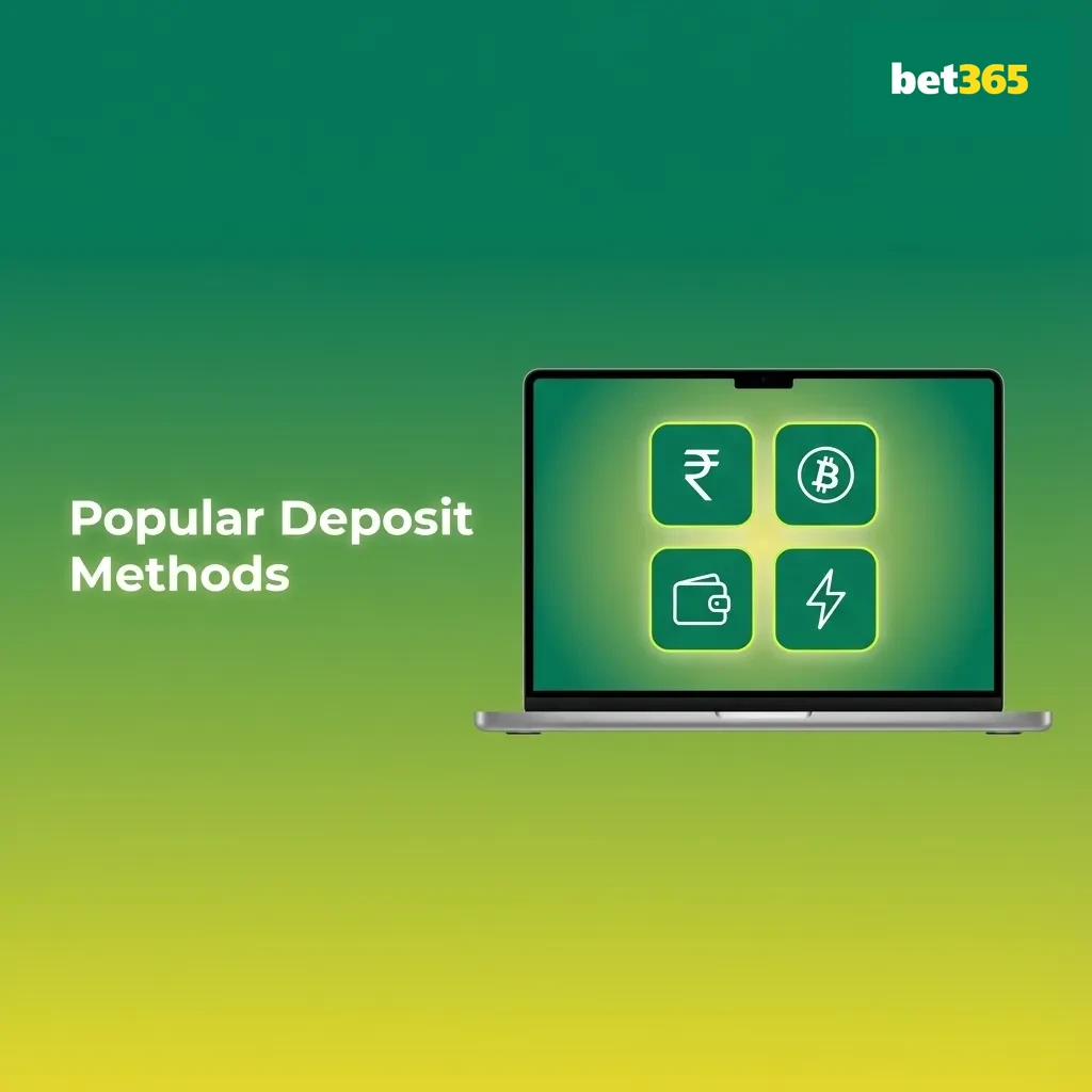 Infographic titled “Popular Deposit Methods” with icons for UPI, Paytm, Google Pay, PhonePe, cards, bank, and e‑wallets.