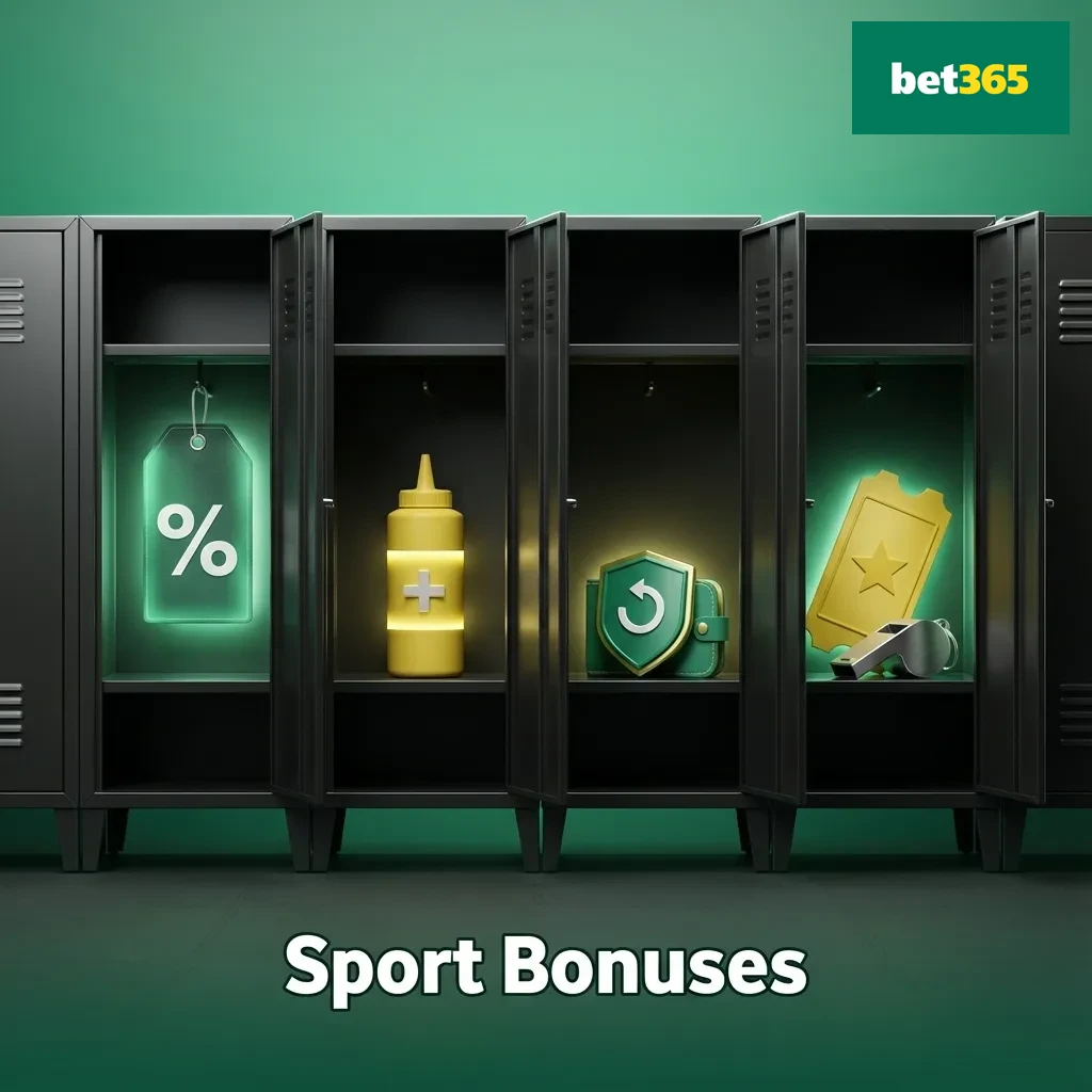 Sport bonuses graphic showing icons for cricket, football, tennis and esports with text about welcome bets, boosts and cashback