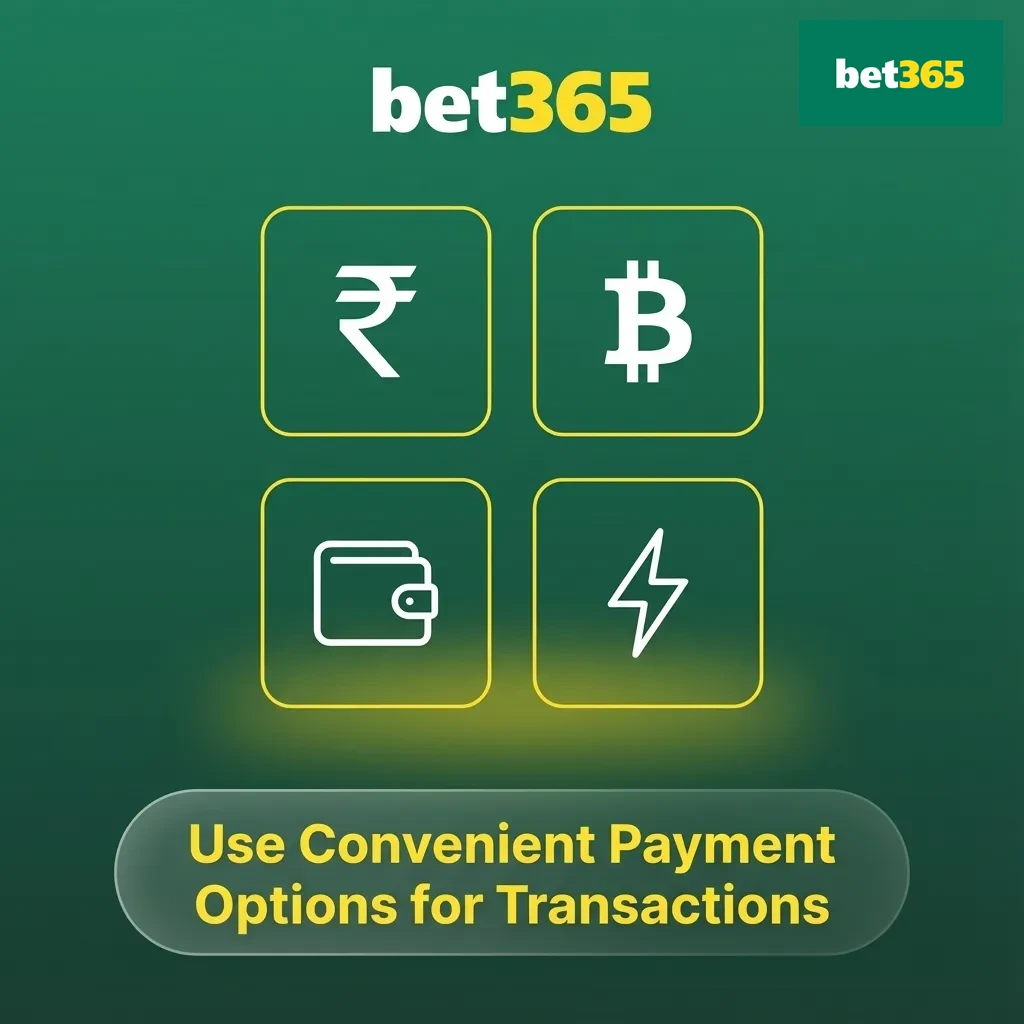 Table showing India-friendly Bet365 payment methods with minimum deposit and withdrawal limits in INR.