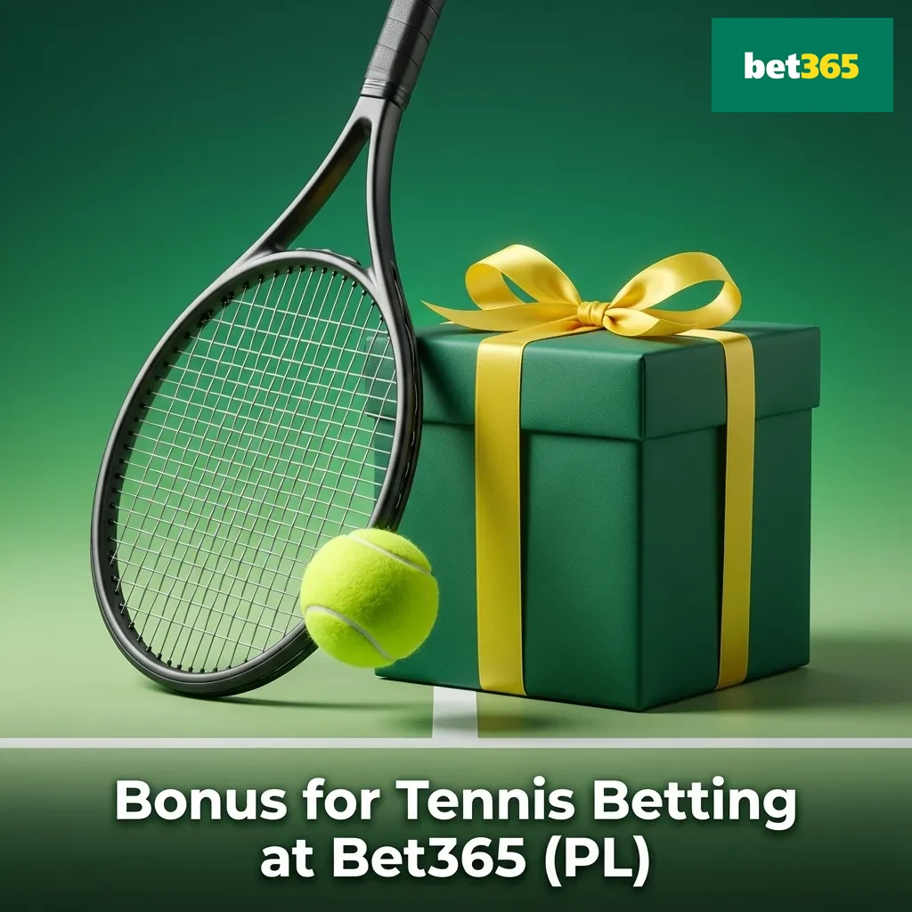Polish Bet365 promo banner highlighting a sports welcome bonus for new tennis betting customers