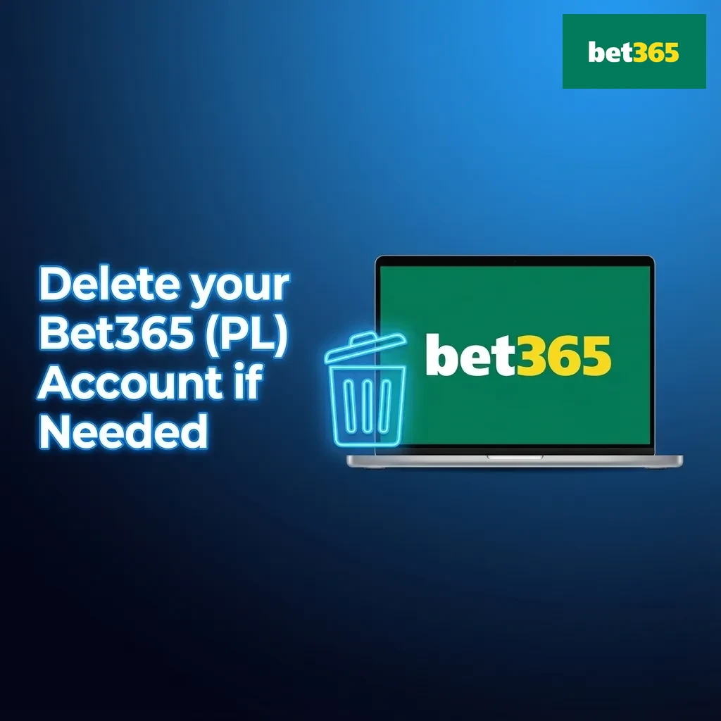 Illustration of a user closing a Bet365 (PL) gambling account via settings and customer support for self‑exclusion.