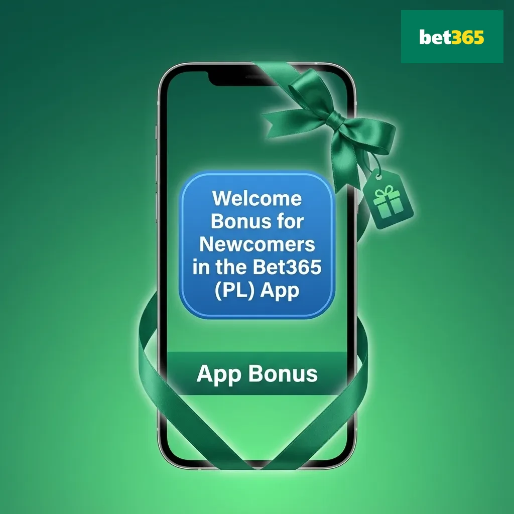 Smartphone screen showing Bet365 PL welcome bonus options for sports or casino after first deposit
