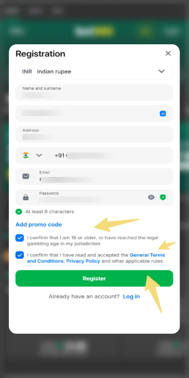 Submit registration.