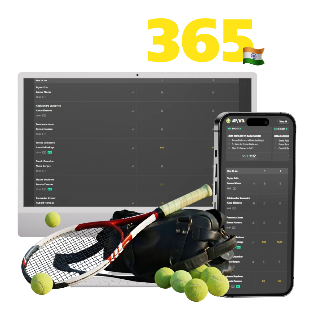 Bet365 Tennis Betting Online in India.